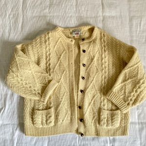 Vintage Irish Fisherman cable cardigan, 100% wool